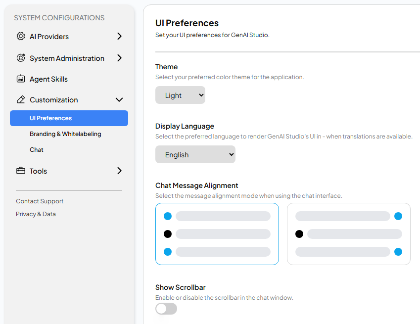 UI Preference