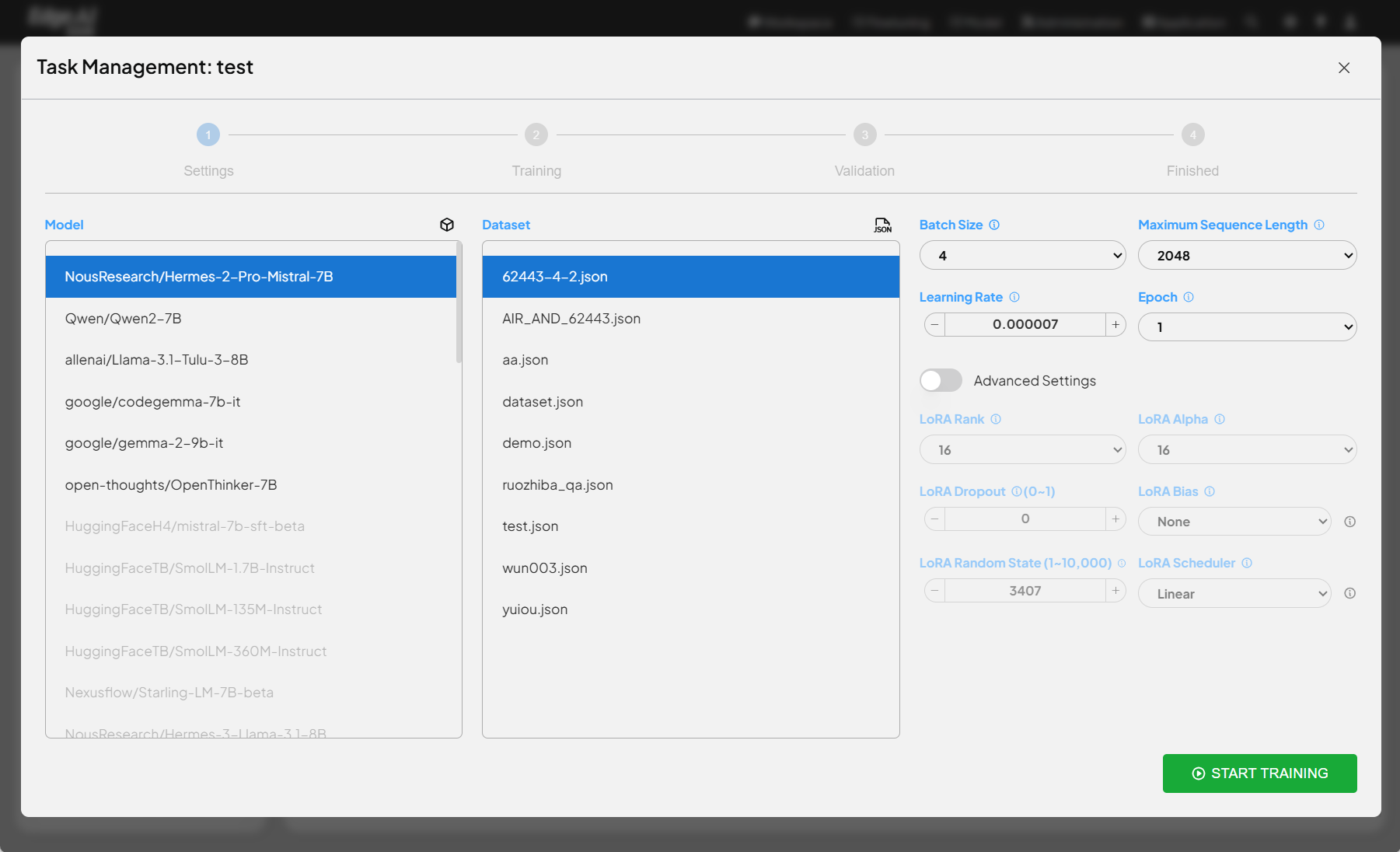 LoRA Interface